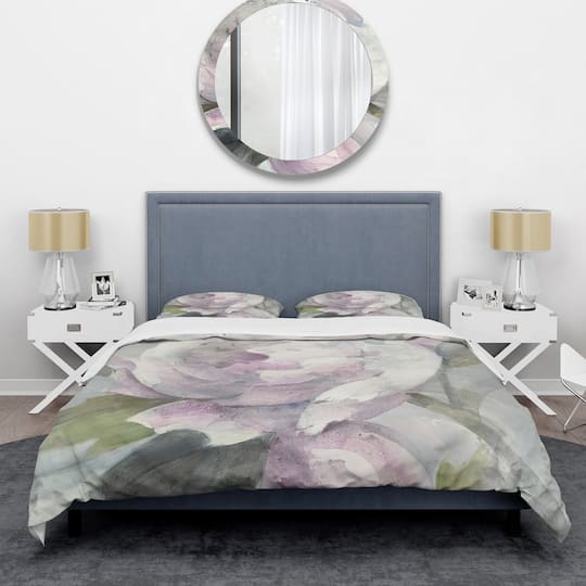 Designart 'Twilight Peony' Shabby Bedding Set - Duvet Cover & Shams